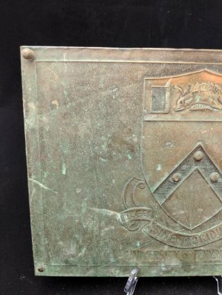 Rare Antique Vtg 30s 40s UNIVERSITY of Pennsylvania Copper Sign Penn Ivy League 4