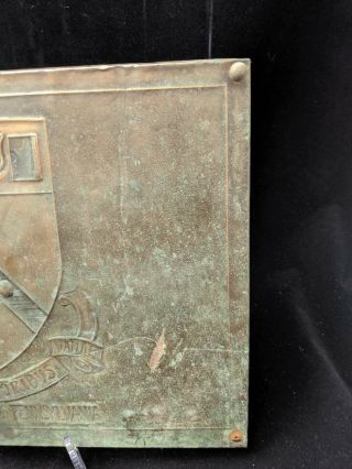 Rare Antique Vtg 30s 40s UNIVERSITY of Pennsylvania Copper Sign Penn Ivy League 5