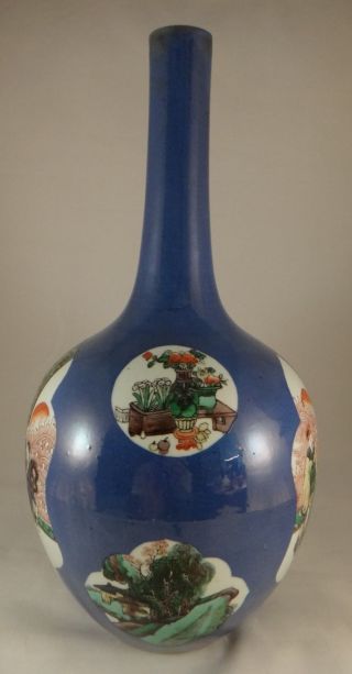 Vintage Chinese Guangxu Period Blue Vase.  c.  1875 - 1908.  14” tall and 7 ¾” diamet 4