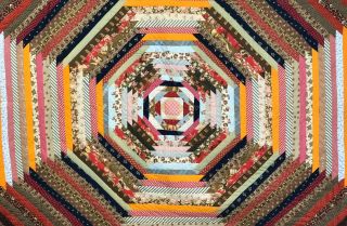 Spectacular 1890 ' s PA ANTIQUE QUILT.  with a story Log Cabin Windmill Blades 4