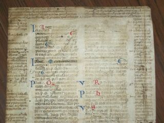 RARE Medieval Vellum Legal Manuscript,  Justinian ' s Digest,  Italy,  c.  1325 2