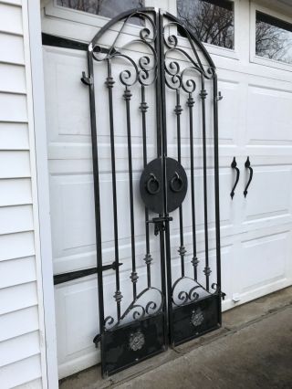 Tuscan Old World Iron Scroll Garden/wine Cellar Gate