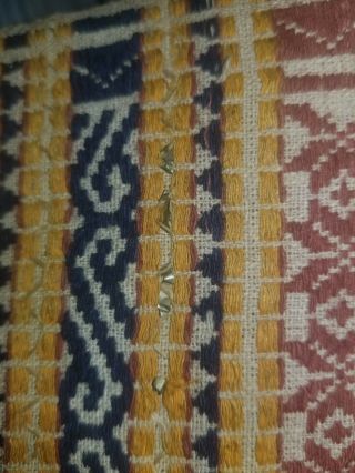 Antique tampan ship cloth ceremonial fabric Sumatra Indonesia,  gold accent 3