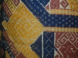 Antique tampan ship cloth ceremonial fabric Sumatra Indonesia,  gold accent 5