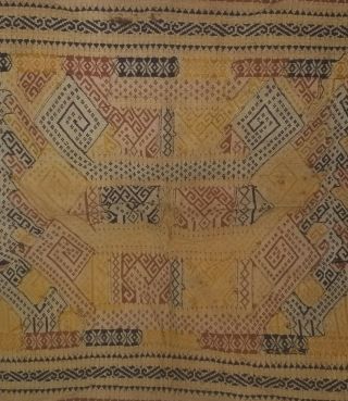 Antique tampan ship cloth ceremonial fabric Sumatra Indonesia,  gold accent 7