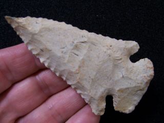 VERY FINE AUTHENTIC EARLY ARCHAIC THEBES POINT FROM STARK COUNTY,  ILLINOIS 2