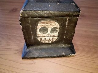 1800 ' s Haitian Dybbuk Voodoo Haunted Driftwood Skull Witchcraft Ritual Tool Box 5