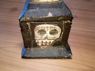 1800 ' s Haitian Dybbuk Voodoo Haunted Driftwood Skull Witchcraft Ritual Tool Box 6