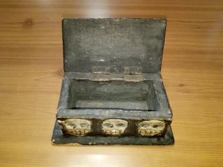 1800 ' s Haitian Dybbuk Voodoo Haunted Driftwood Skull Witchcraft Ritual Tool Box 8