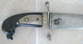 ANTIQUE DAMASCUS BLADE SWORD NO KRIS,  INDONESIAN OR MALAYSIAN? 2