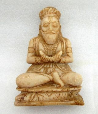 Vintage Old Hand Carved Marble Sindhi Hindu God Jhulelal Ishta Dev Figure Statue