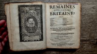 Printed 1637 Remains Concerning Britain Early Edition Leather Vol Complete 420pp