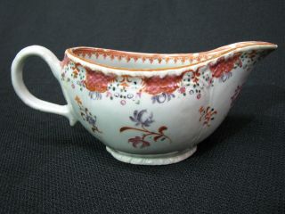 Late 18th Century Chinese Export Porcelain Rose Famille Sauce Boat 2