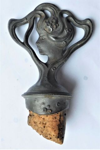 c1905 Art Nouveau Orivit Bottle Stopper Vintage Antique 2
