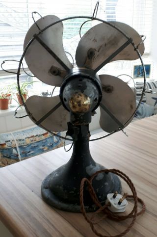 Rare oscillating Electric 16” desk fan made by Limit Engineering co Ltd 2