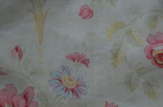 Over 2 yds French floral print fabric,  from an unpicked quilt/bouti,  circa 1900 12