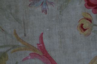 Over 2 yds French floral print fabric,  from an unpicked quilt/bouti,  circa 1900 8