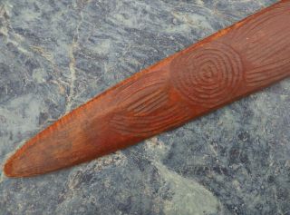 FINE AUSTRALIAN ABORIGINAL CARVED WOODEN CHURINGA MESSAGE STICK BULL ROARER NR 10