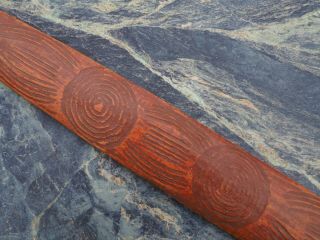 FINE AUSTRALIAN ABORIGINAL CARVED WOODEN CHURINGA MESSAGE STICK BULL ROARER NR 5