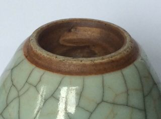 Antique Qing 18/19th C Ming Dy Ge Guan Type Celadon Double Crackle Vase RARE a/f 8