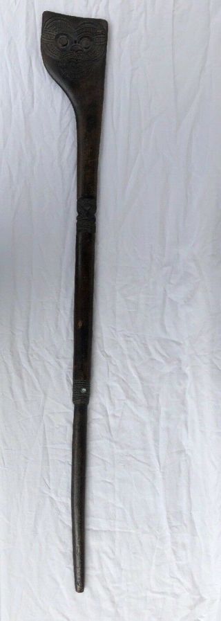 Vintage antique Maori Tewhatewha war club,  19TH/20th C lovely patina 3