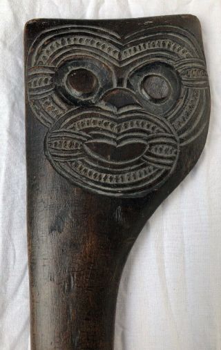 Vintage antique Maori Tewhatewha war club,  19TH/20th C lovely patina 7