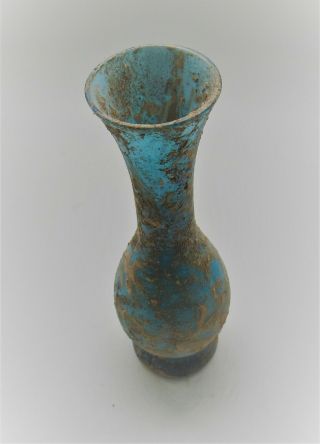 CIRCA 200 - 300AD ANCIENT ROMAN AQUA GLASS IRIDESCENT URGENTARIUM VESSEL 2