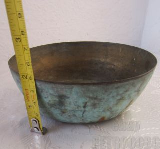 Antique HandMade Copper bowl / Cauldron / Pot,  metal,  patina 9