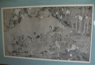 Antique 18th Century or Older Chinese Scroll Painting on Silk 