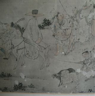 Antique 18th Century or Older Chinese Scroll Painting on Silk 