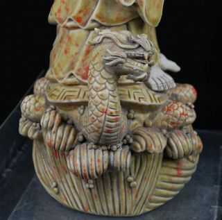 China antique golden glaze Dehua signed Kwan - yin dragon turtle cir1900s 8