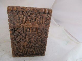 19th Century Chinese Carved Sandalwood Card Case