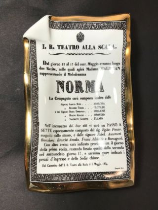 Vintage Fornasetti Opera Poster Tray " Norma " - Scala Series 8 - 3/8 " X 5 - 1/8 "