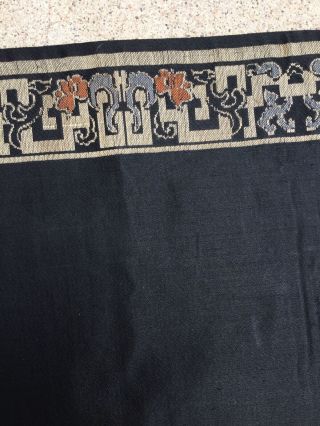Antique Chinese Silk Panel Tapestry Table Runner Asian Oriental Textile 3