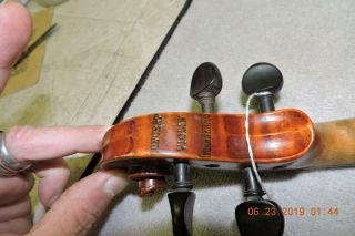 Old Antique Guarnerius Flame Back Violin Full Size 4/4 Signed back Peg Box 10