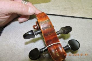 Old Antique Guarnerius Flame Back Violin Full Size 4/4 Signed back Peg Box 11