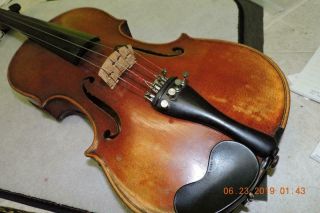 Old Antique Guarnerius Flame Back Violin Full Size 4/4 Signed back Peg Box 2