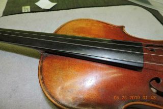 Old Antique Guarnerius Flame Back Violin Full Size 4/4 Signed back Peg Box 3