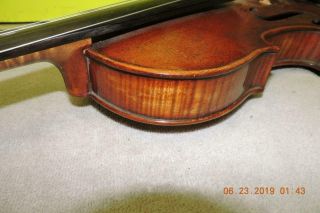 Old Antique Guarnerius Flame Back Violin Full Size 4/4 Signed back Peg Box 6