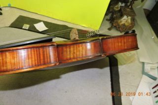 Old Antique Guarnerius Flame Back Violin Full Size 4/4 Signed back Peg Box 7