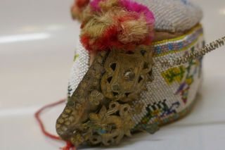 Antique Chinese / Uzbek Finely Beaded Folk Art Skull Cap 10