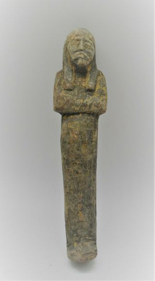 Circa 664 - 332bc Ancient Egyptian Wooden Ushabti Shabti Rare