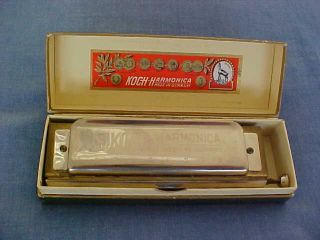 ANTIQUE HARMONICA CHROMATIC KOCH - HARMONICA MADE IN GERMANY WITH BOX 3