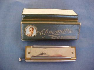 ANTIQUE HARMONICA CHROMATIC KOCH - HARMONICA MADE IN GERMANY WITH BOX 6