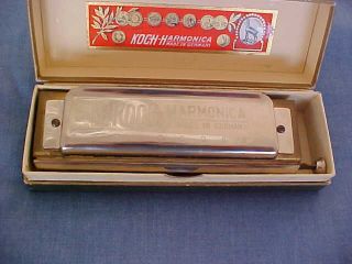 ANTIQUE HARMONICA CHROMATIC KOCH - HARMONICA MADE IN GERMANY WITH BOX 7