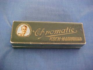ANTIQUE HARMONICA CHROMATIC KOCH - HARMONICA MADE IN GERMANY WITH BOX 8