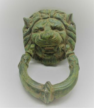 ANCIENT ROMAN BRONZE DOOR KNOCKER IN THE FORM OF A LION 200 - 300AD 4