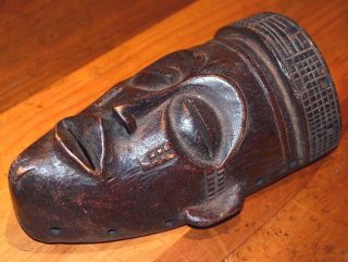 Vintage African Chokwe Tribe Hand Carved Small Wood Face Pwo Mask Congo,  Africa