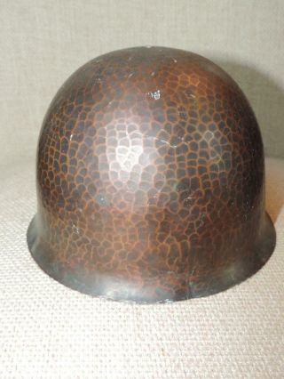 Authentic OLD As Found Signed ROYCROFT Arts Crafts Hammered Helmet Lamp NO RES 3