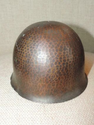 Authentic OLD As Found Signed ROYCROFT Arts Crafts Hammered Helmet Lamp NO RES 4